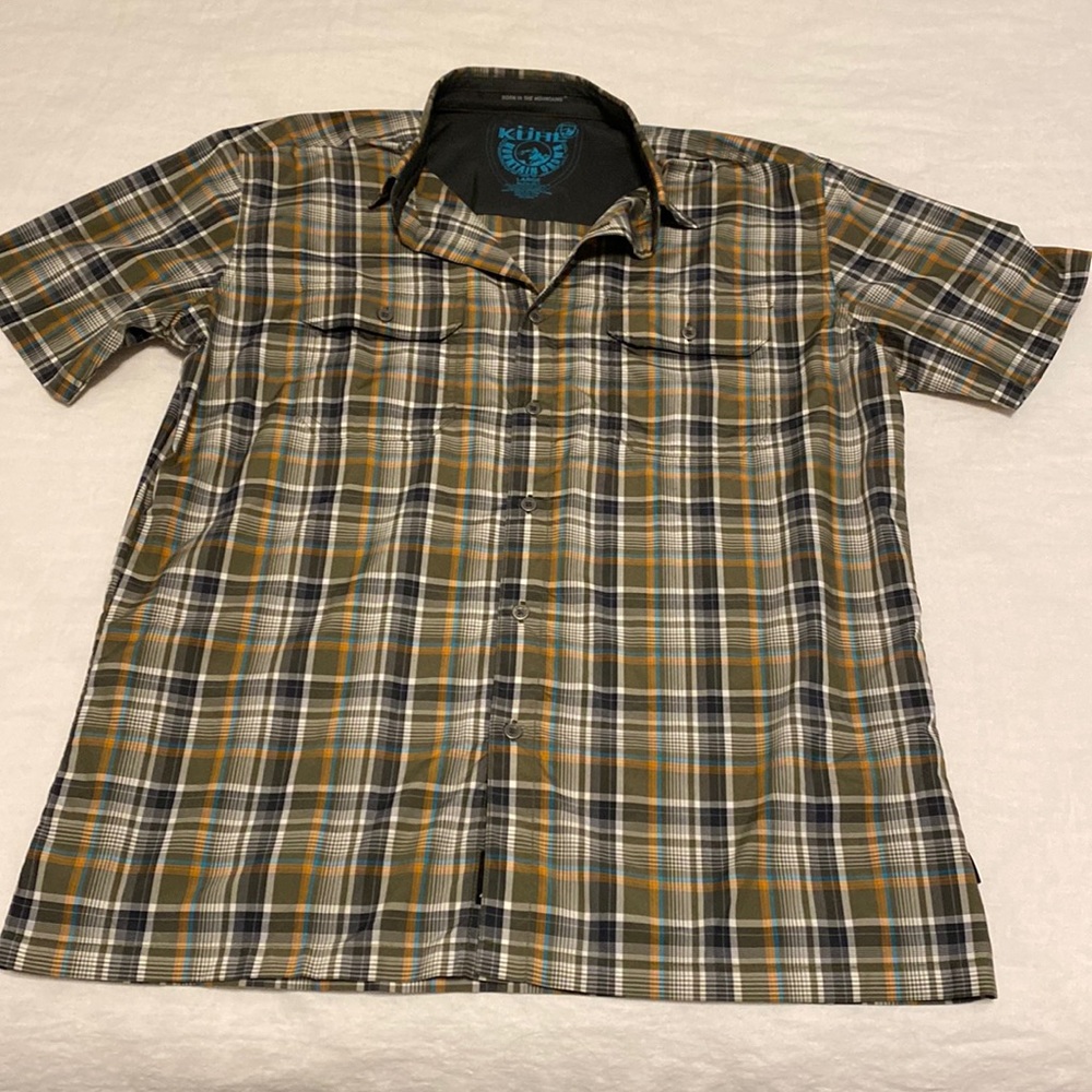 Mens Kuhl Mountain Grown Short Sleeve Button Up Shirt Large